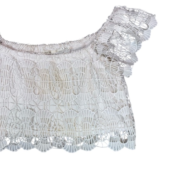 Poetry, Cream Lace, Off-Shoulder, Crop Top, Medium - Picture 6 of 10